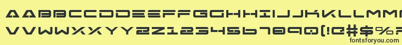 FreeAgentBoldExpanded-fontti – mustat fontit keltaisella taustalla