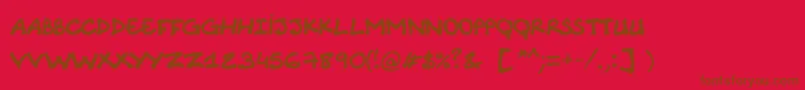 Czcionka Comicnote – brązowe czcionki na czerwonym tle