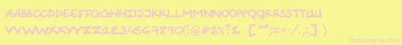 Comicnote Font – Pink Fonts on Yellow Background