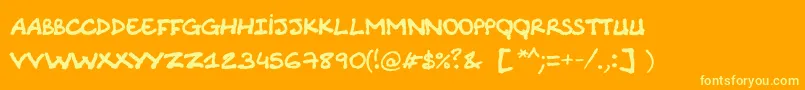 Comicnote Font – Yellow Fonts on Orange Background