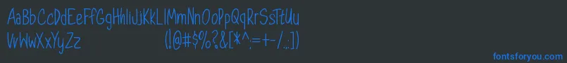 フォントDorathyPersonalUseOnly – 黒い背景に青い文字