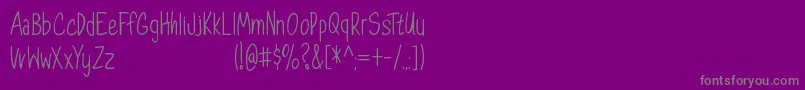 フォントDorathyPersonalUseOnly – 紫の背景に灰色の文字