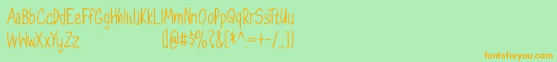DorathyPersonalUseOnly Font – Orange Fonts on Green Background