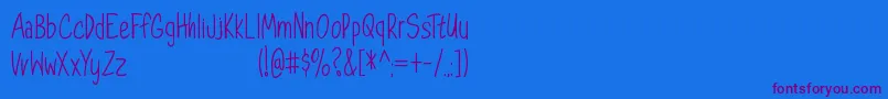DorathyPersonalUseOnly-Schriftart – Violette Schriften auf blauem Hintergrund