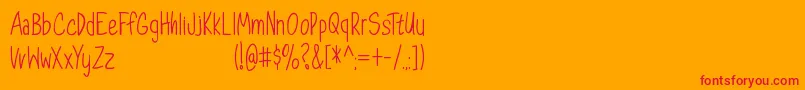 DorathyPersonalUseOnly Font – Red Fonts on Orange Background