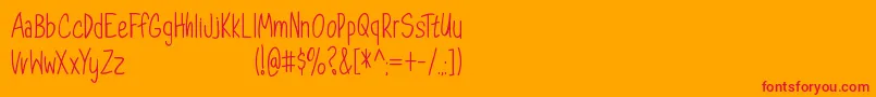 フォントDorathyPersonalUseOnly – オレンジの背景に赤い文字