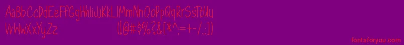 DorathyPersonalUseOnly-fontti – punaiset fontit violetilla taustalla
