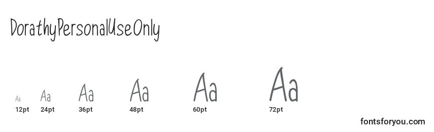 DorathyPersonalUseOnly Font Sizes