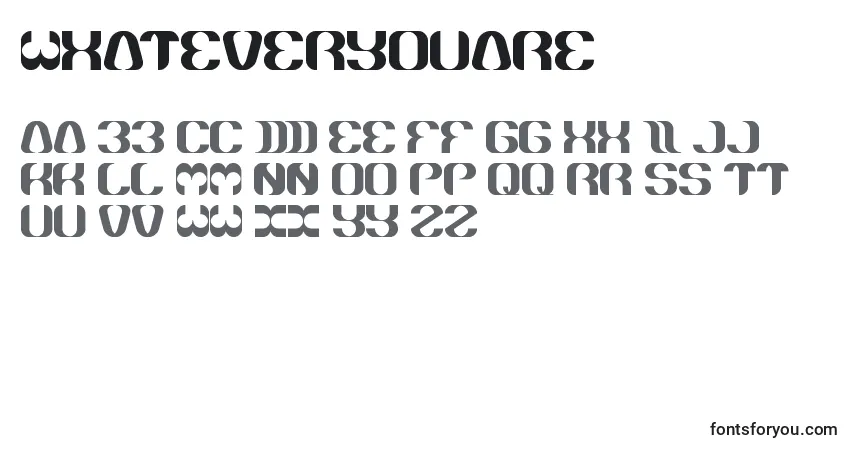Schriftart Whateveryouare – Alphabet, Zahlen, spezielle Symbole