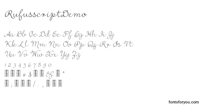 Schriftart RufusscriptDemo – Alphabet, Zahlen, spezielle Symbole