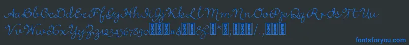 RufusscriptDemo-Schriftart – Blaue Schriften auf schwarzem Hintergrund