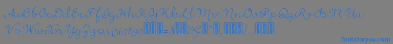 RufusscriptDemo-Schriftart – Blaue Schriften auf grauem Hintergrund