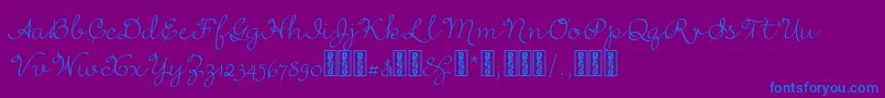 RufusscriptDemo-Schriftart – Blaue Schriften auf violettem Hintergrund