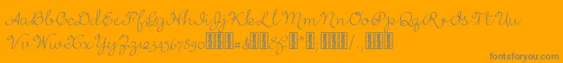 RufusscriptDemo-Schriftart – Graue Schriften auf orangefarbenem Hintergrund