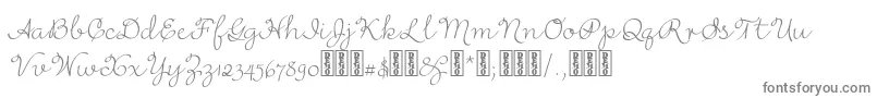 RufusscriptDemo-fontti – harmaat kirjasimet valkoisella taustalla