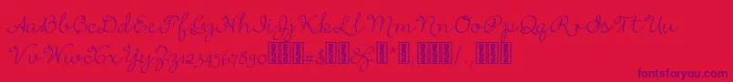 RufusscriptDemo Font – Purple Fonts on Red Background