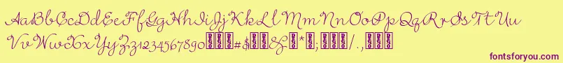 RufusscriptDemo Font – Purple Fonts on Yellow Background