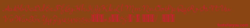 RufusscriptDemo Font – Red Fonts on Brown Background