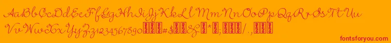 RufusscriptDemo-Schriftart – Rote Schriften auf orangefarbenem Hintergrund