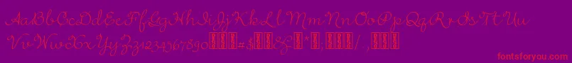 RufusscriptDemo-Schriftart – Rote Schriften auf violettem Hintergrund