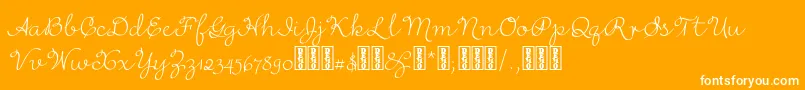 RufusscriptDemo-Schriftart – Weiße Schriften auf orangefarbenem Hintergrund