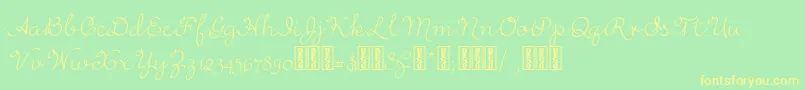 RufusscriptDemo Font – Yellow Fonts on Green Background