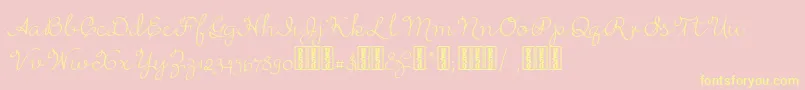 RufusscriptDemo-Schriftart – Gelbe Schriften auf rosa Hintergrund