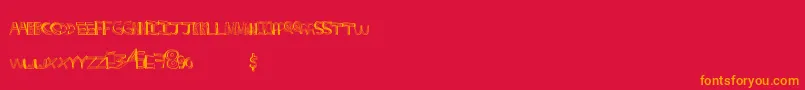 Heavyweight Font – Orange Fonts on Red Background