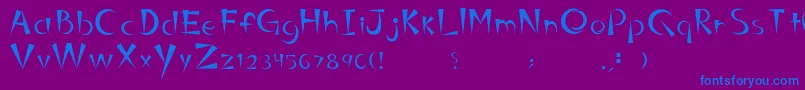Шрифт Belindarguez – синие шрифты на фиолетовом фоне
