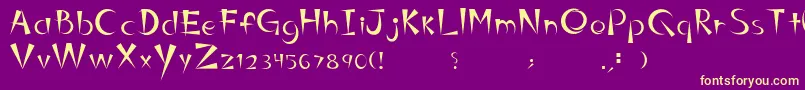 Belindarguez Font – Yellow Fonts on Purple Background