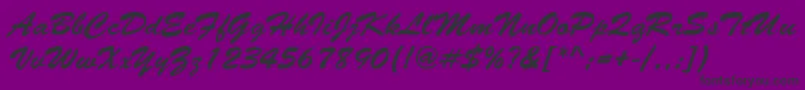 Шрифт TomasoRegular – чёрные шрифты на фиолетовом фоне
