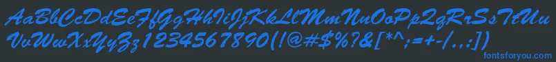 TomasoRegular Font – Blue Fonts on Black Background
