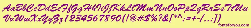 TomasoRegular Font – Purple Fonts on Yellow Background