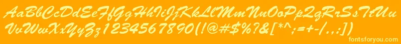 TomasoRegular Font – Yellow Fonts on Orange Background