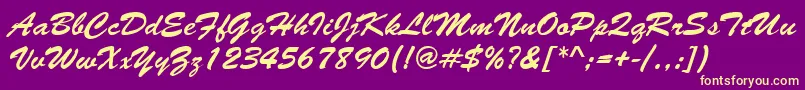 TomasoRegular Font – Yellow Fonts on Purple Background