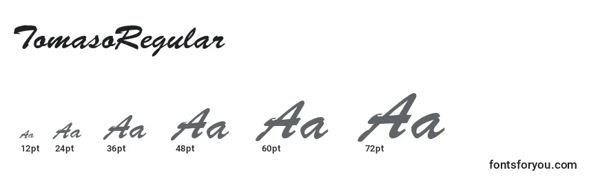 TomasoRegular Font Sizes