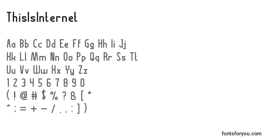 A fonte ThisIsInternet – alfabeto, números, caracteres especiais