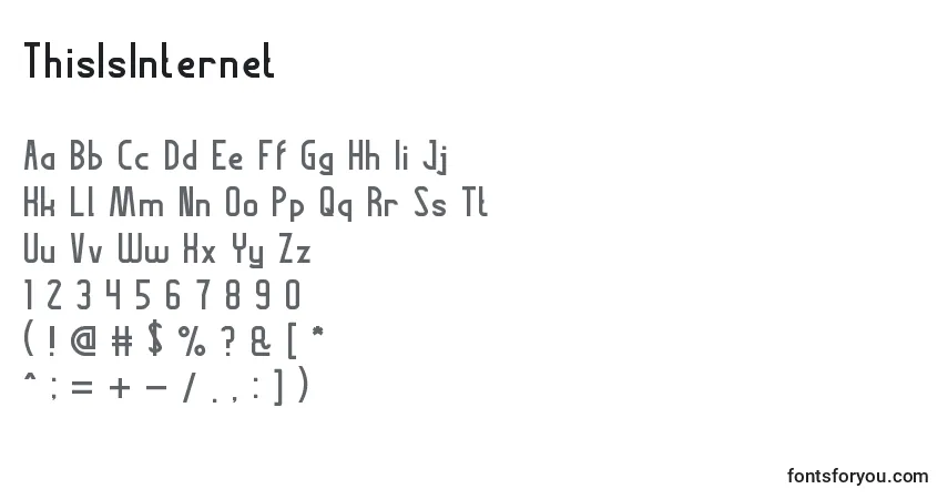 Fuente ThisIsInternet - alfabeto, números, caracteres especiales