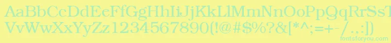 BookplateRegular Font – Green Fonts on Yellow Background