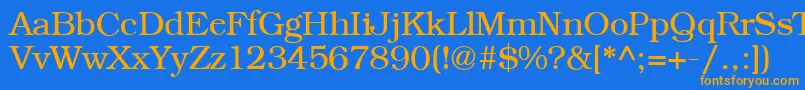 BookplateRegular Font – Orange Fonts on Blue Background