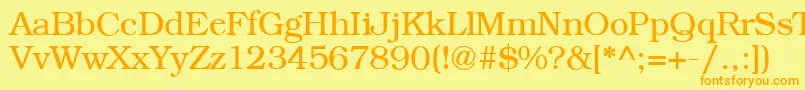 BookplateRegular Font – Orange Fonts on Yellow Background