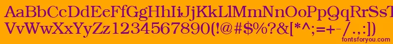 BookplateRegular Font – Purple Fonts on Orange Background