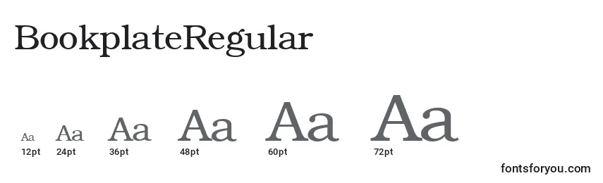 BookplateRegular Font Sizes