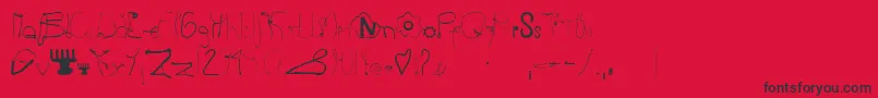 fuente Kurzwaren – Fuentes Negras Sobre Fondo Rojo