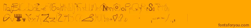 Kurzwaren-fontti – ruskeat fontit oranssilla taustalla