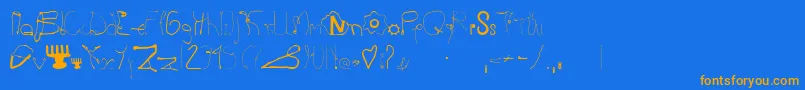 Шрифт Kurzwaren – оранжевые шрифты на синем фоне