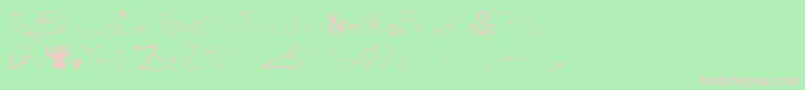 Kurzwaren Font – Pink Fonts on Green Background