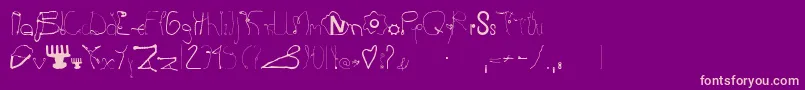 Kurzwaren Font – Pink Fonts on Purple Background