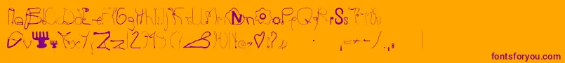 Kurzwaren Font – Purple Fonts on Orange Background