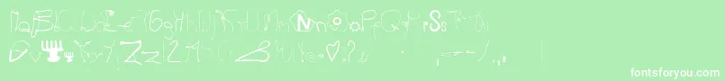 フォントKurzwaren – 緑の背景に白い文字